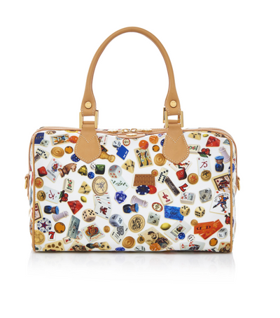 Monaco Life is a Game White Satchel Bag Made in Italy by Divo Diva New