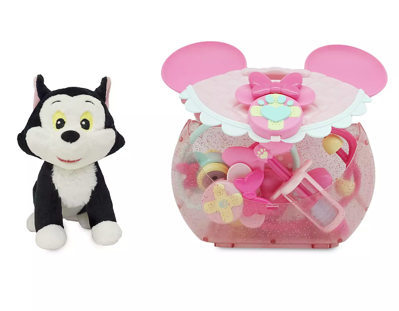 Disney Minnie and Figaro Plush Vet Set Play Set with Play Stethoscope New w Box