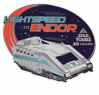 Disney D23 Exclusive Star Tours 35th Lightspeed to Endor Pin Limited New Card