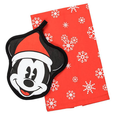 Disney Mickey Mouse Holiday Pot Holder and Towel Set New with Tags