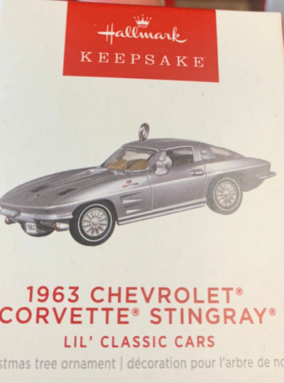 Hallmark 2022 Mini 1963 Chevrolet Corvette Stingray Christmas Ornament New Box