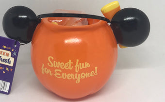 Disney Parks Happy Halloween Minnie Candy Corn with Pumpkin Bowl New with Tag