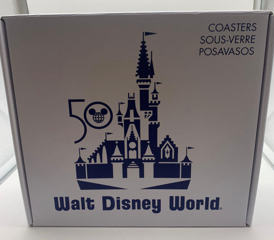 Disney Parks Walt Disney World 50th Castle Magic Kingdom Coaster Set New W Box