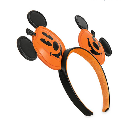 Disney Parks Halloween Mickey Mouse Jack-o'-Lantern Ear Headband New with Tag