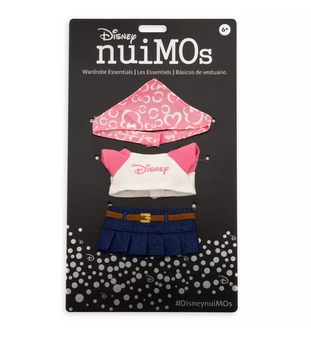 Disney NuiMOs Outfit Denim Skirt with Disney Logo T-Shirt and Pink Bandana New