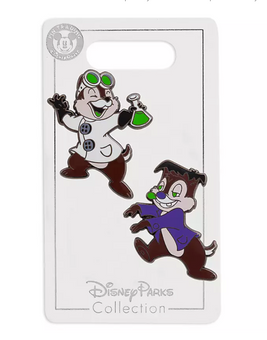 Disney Parks Happy Halloween Chip 'n Dale Frankenstein Pin New with Card