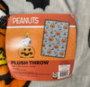 Peanuts Gang Halloween Snoopy Mummy Pumpkin Plush Throw Blanket New with Tag