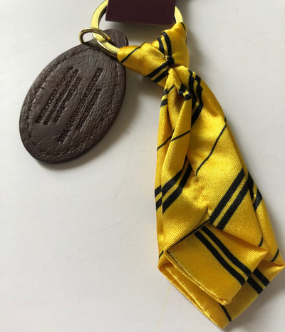 Universal Studios Harry Potter Hufflepuff Fabric Tie Keychain New with Tags