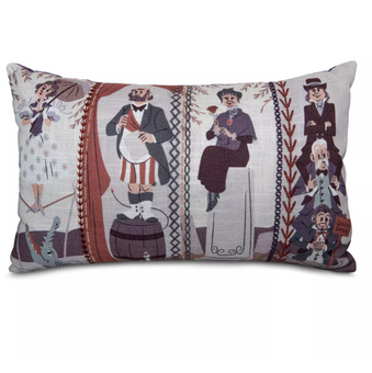 Disney Parks Haunted Mansion Wallpaper Stretching Portraits Throw Pillow New