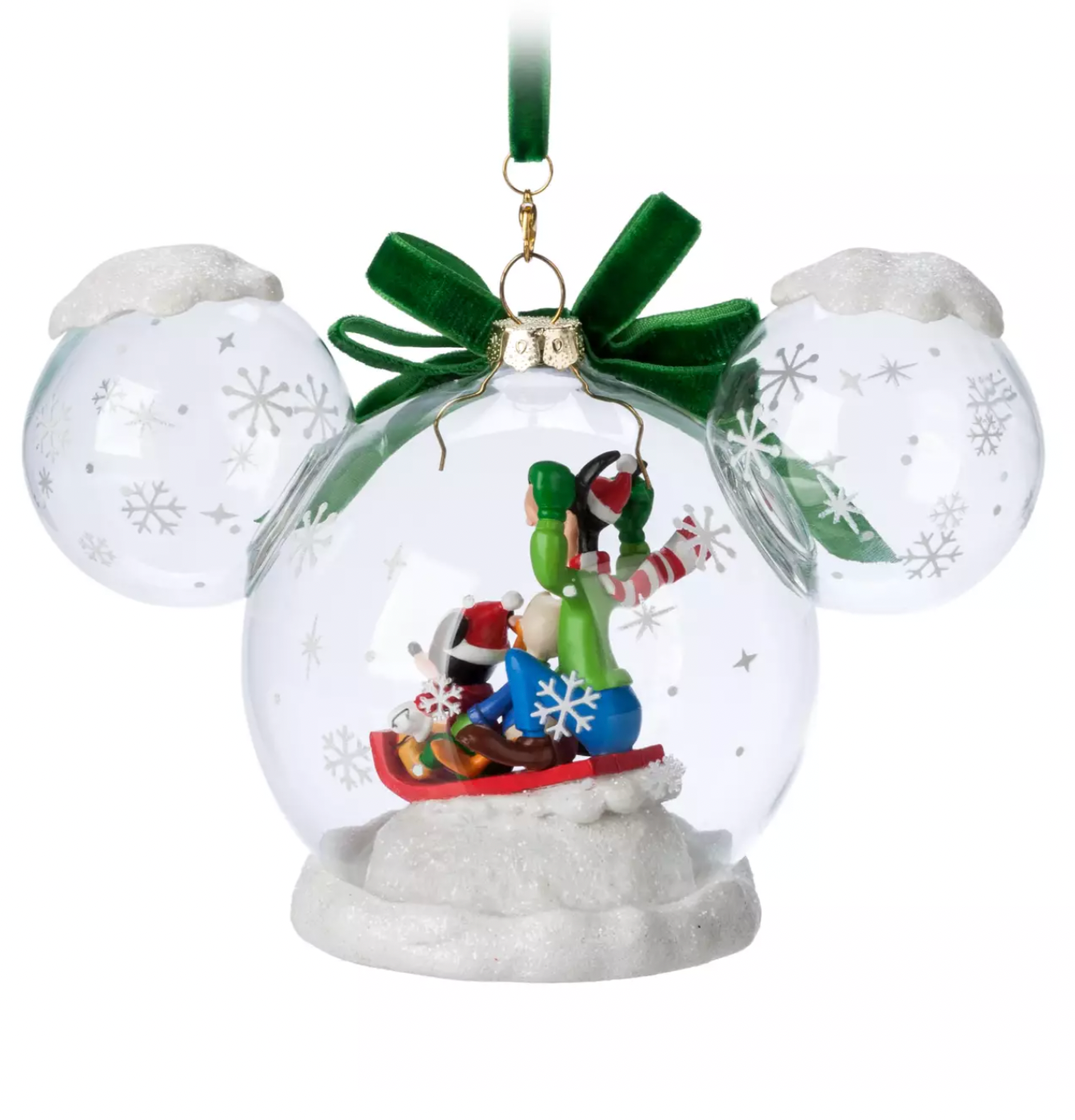 Disney Sketchbook Mickey and Friends Glass Dome Christmas Ornament New with Tag