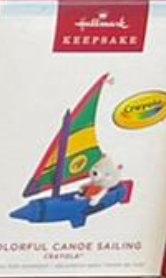 Hallmark 2022 Crayola Colorful Canoe Sailing Christmas Ornament New With Box