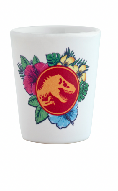 Universal Studios Jurassic World Tropical Ceramic Shot Glass New
