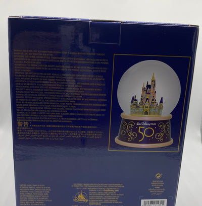 Disney Walt Disney World 50th Celebration Castle Snowglobe Water Globe New w Box