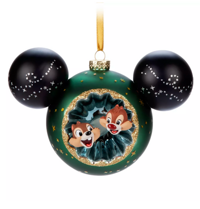Disney Parks Chip 'n' Dale Sunburst Mouse Icon Ball Christmas Ornament New w Tag