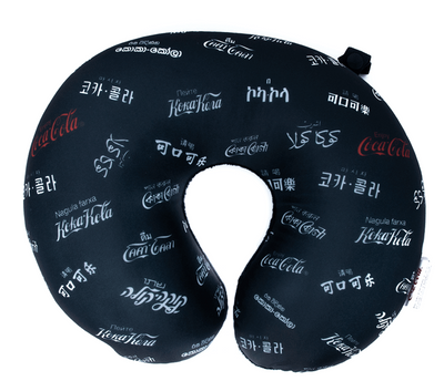 Authentic Coca-Cola Languages Travel Pillow New with Tags