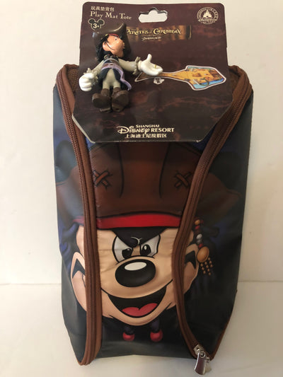 Disney Parks Shanghai Mickey Pirate Play Mat Tote with Figurine New with Tags
