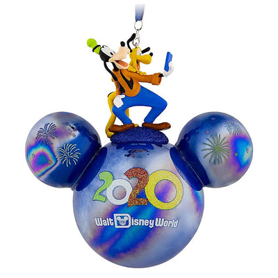 Disney Parks WDW 2020 Goofy and Pluto Glass Ball Christmas Ornament New with Tag