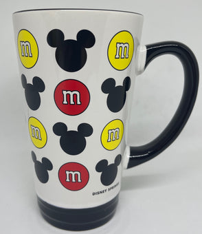 Disney Springs M&M's World Red and Yellow Mickey Icons Tall Latte Mug New