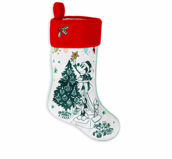 Disney Vintage Mickey and Pluto Holiday Christmas Stocking New with Tag