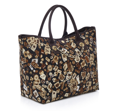 Macao Life is a Game All Dark Brown Tote Bag Made in Italy by Divo Diva New