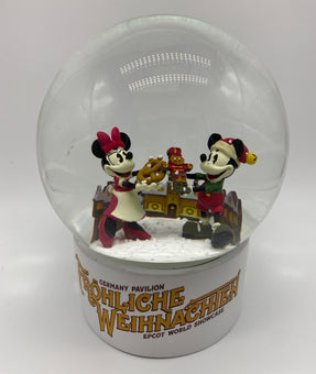 Disney Epcot Germany Mickey Minnie Frohliche Weihnachen Christmas Snowglobe New