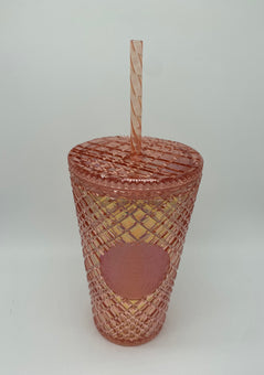 Starbucks Holiday Christmas 2021 Rose Gold Bling Studded Cold Tumbler 16oz New