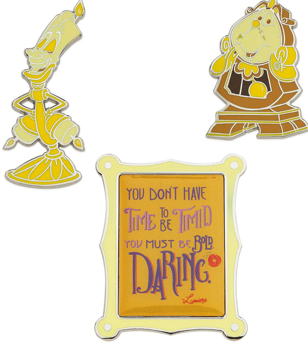 Disney Wisdom Beauty and the Beast Exclusive Pin Set New With Tag