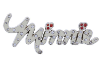 Disney Parks Minnie Mouse Rhinestone Signature Pin New with Card