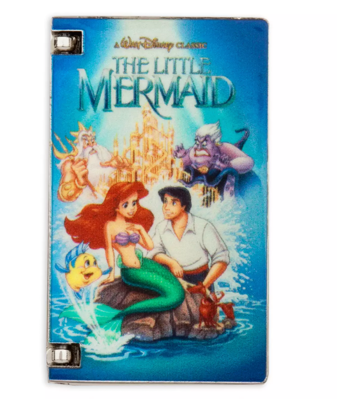 Disney The Little Mermaid Ariel and Flounder VHS Pin Set Limited Release New
