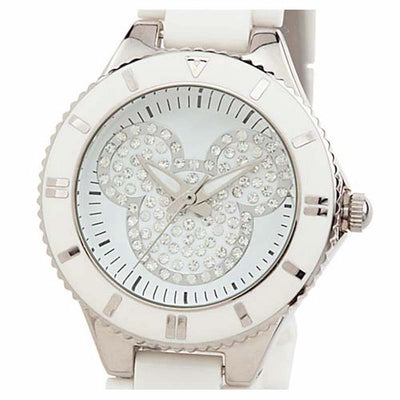 Disney Parks Mickey Mouse Icon Dazzling White Women Watch New with Tag