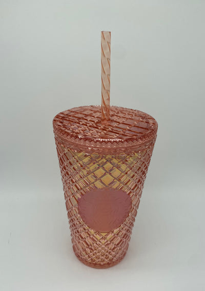 Starbucks Holiday Christmas 2021 Rose Gold Bling Studded Cold Tumbler 16oz New