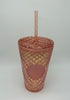 Starbucks Holiday Christmas 2021 Rose Gold Bling Studded Cold Tumbler 16oz New