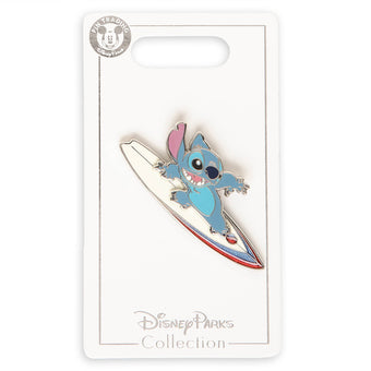 Disney Parks Stitch Surfer Pin New With Card
