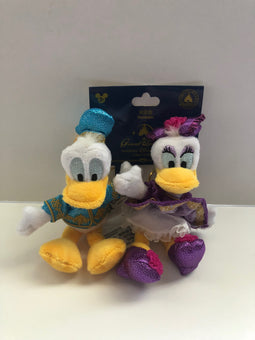 Disney Parks Shanghai Grand Opening Donald & Daisy Plush Keychain New with Tags