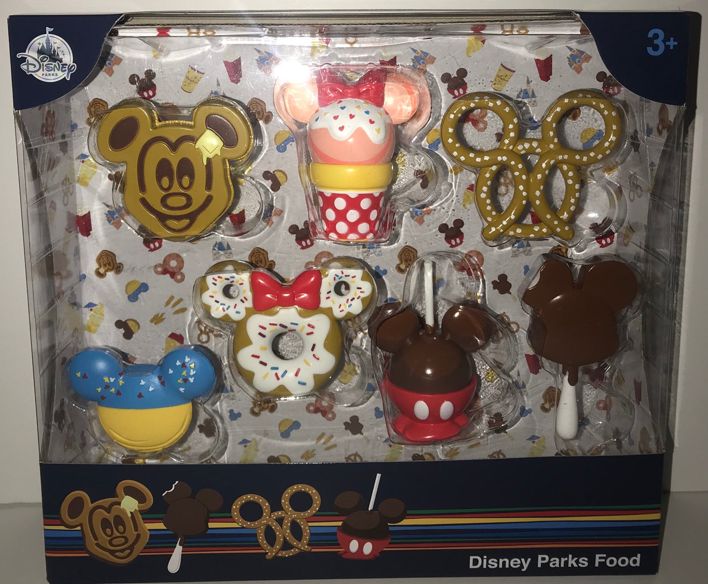 Disney Parks Food Figures Figurines Set 7 Minnie Mouse Ice Cream Mickey Cookie