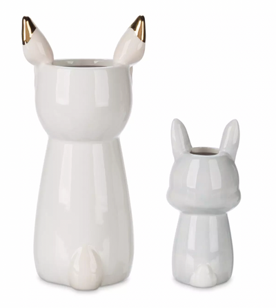 Disney Icy Winter Holiday Bambi and Thumper Ceramic Vase Set New with Box