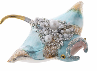 Robert Stanley 2021 Glitzy String Ray Glass Christmas Ornament New with Tag