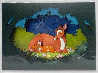 Disney Parks Bambi and the Mother Jackie Huang Postcard Wonderground Gallery New