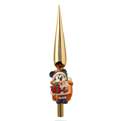 Disney Parks Turn of the Century Holiday Santa Mickey Glass Tree Topper New Box