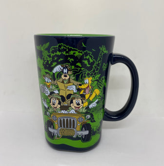 Disney Parks Animal Kingdom Safari Mickey Minnie Goofy Pluto Donald Mug New