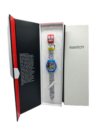 Swatch Disney Keith Haring Eclectic Mickey Watch Limited Edition New with Box
