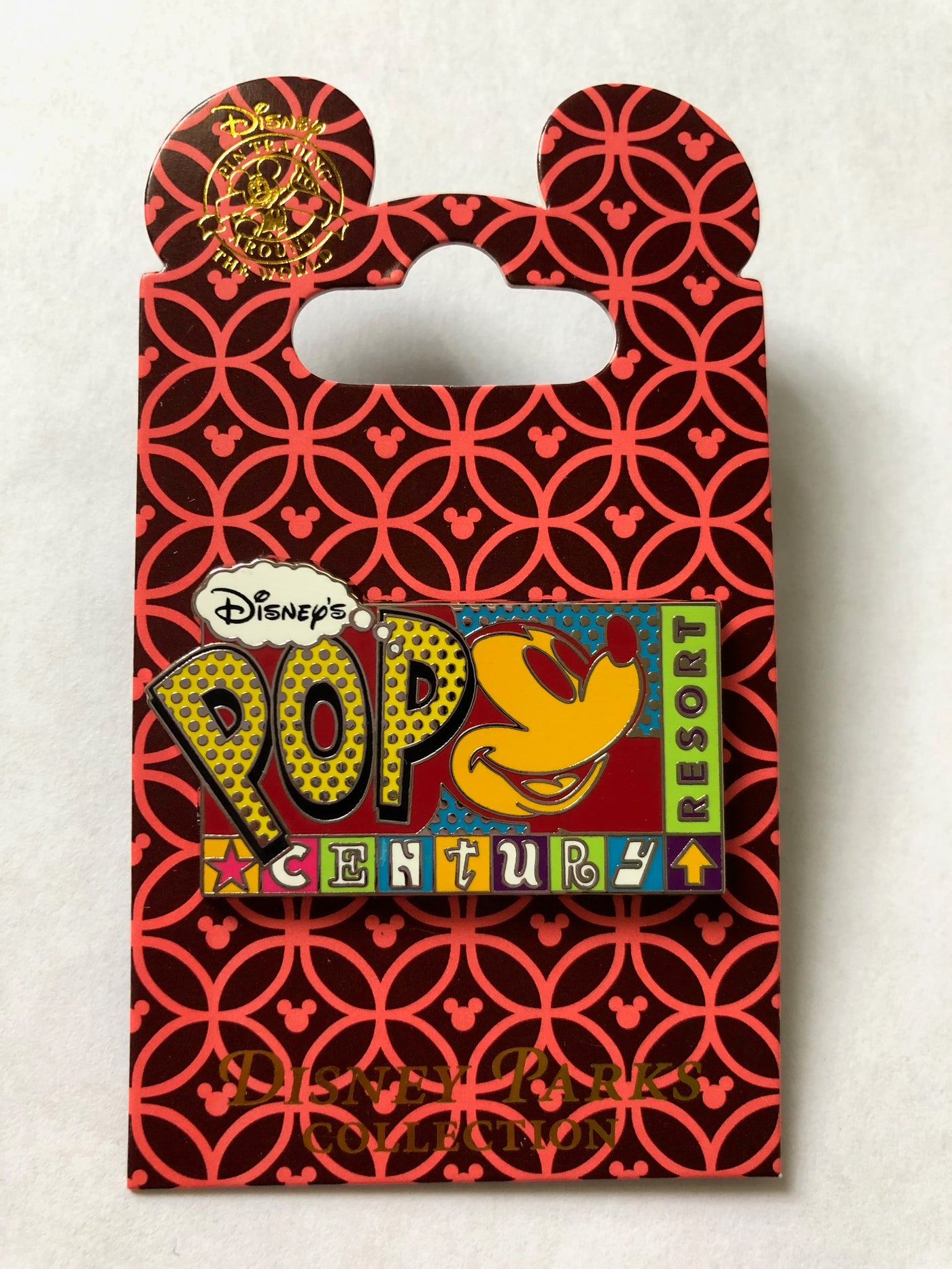 Disney Parks Pop Century Resort Mickey Pin New with Card