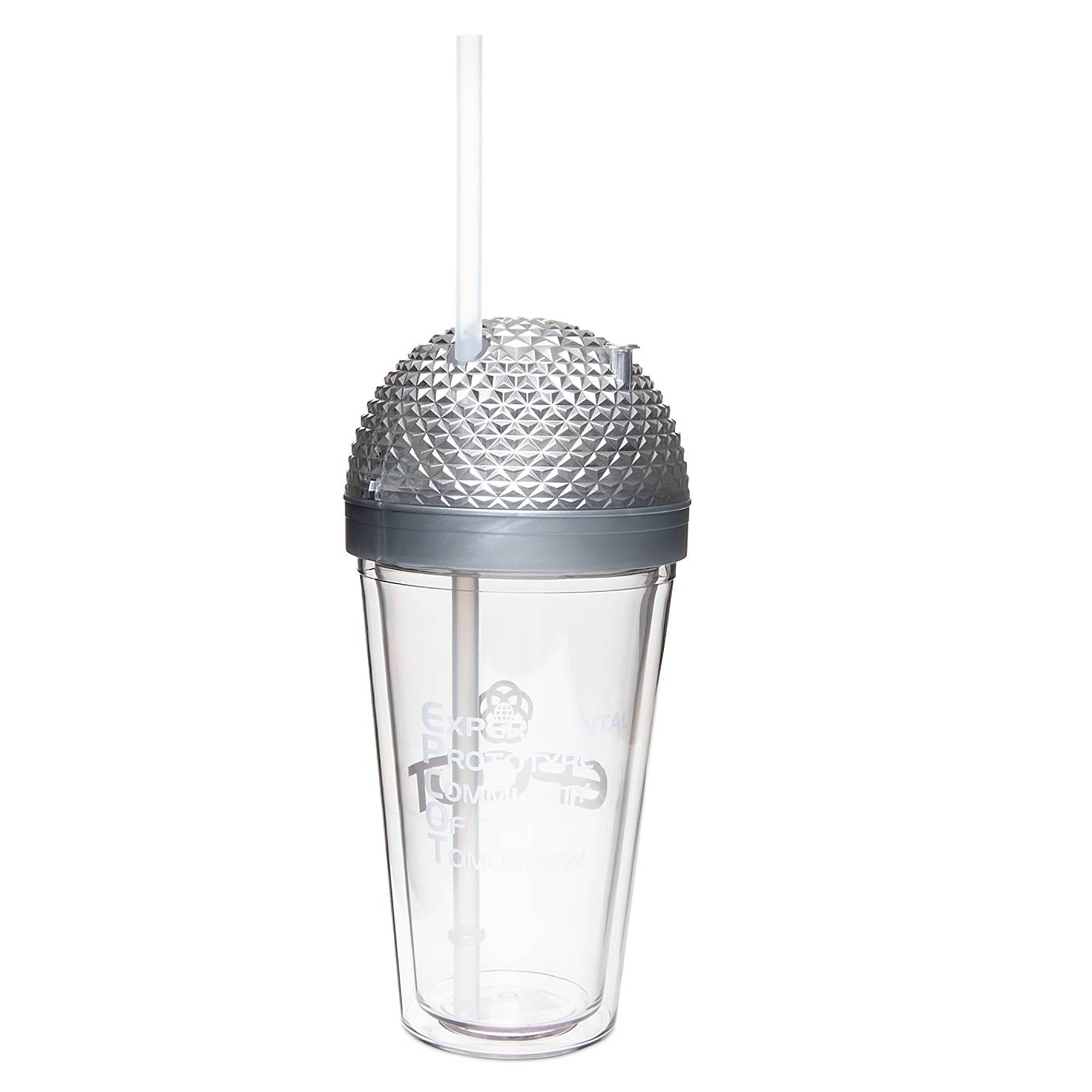 Disney Parks Spaceship Earth Light Up Tumbler with Straw Epcot New