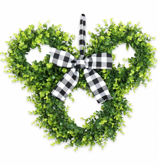 Disney Homestead Collection Mickey Icon Leafy Holiday Christmas Wreath New w Tag