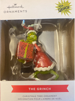Hallmark 2021 Dr. Seuss Grinch With Present Christmas Ornament New with Box