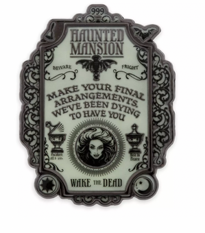 Disney Parks The Haunted Mansion Plaque Glow-in-the-Dark Pin New with Card