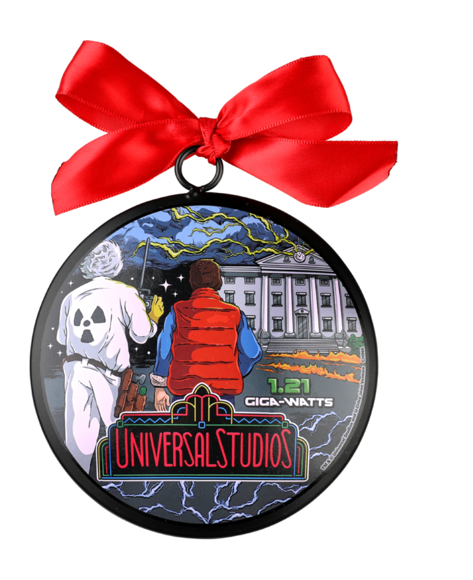 Universal Studios Retro Back to the Future Ceramic Christmas Ornament New w Tag