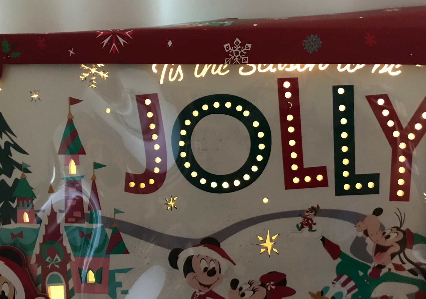 Disney Parks Holiday Mickey and Friends Christmas Train Light Up Sign New Box