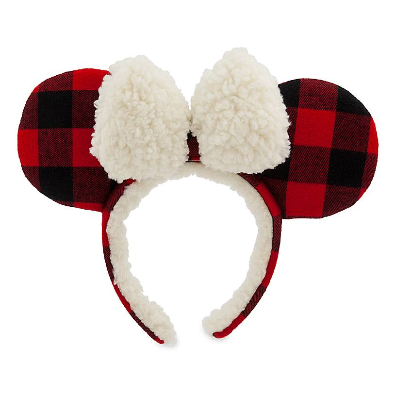 Disney Parks Minnie Mouse Plaid Holiday Ear Headband for Adults New with Tag