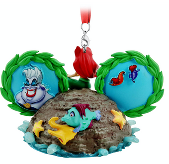 Disney Parks Voyage of the Little Mermaid Ear Hat Christmas Ornament New w Tag